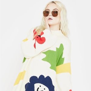 Lazy Oaf Flower Bed Jumper Sweater - Medium